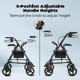 thumbnail image 2 of MaxKare Rollator Rolling Walker 8" Wheels with Seat & Padel for Seniors, Use as Transport Wheelchair or Walker, Removable Armrest & Backrest, Foldable, Adjustable Handles, 300Lbs, 2 of 11