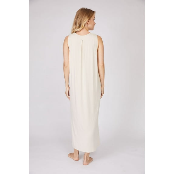 Nestin Women's Bamboo Rayon Pleated Back Draped Dress Loungewear Sleepwear