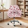 thumbnail image 3 of FOR U DESIGNS Heart Print Dining Chair Cover Breathable Chair Seat Slipcovers Reusable Modern Curved Back Armrests Chairs Protector for Bedroom Living Room Banquet, 3 of 8