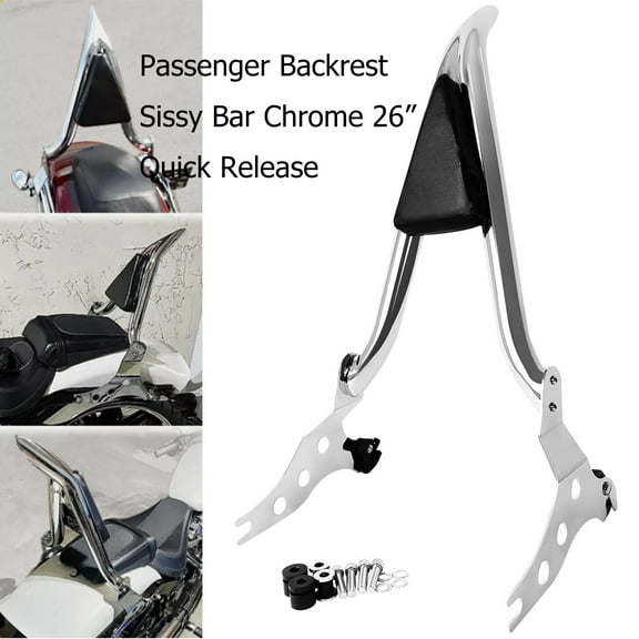 Fjpacemt Detachable Sissy Bar Backrest Chrome for Motorcycle Harley 2018-24 Fat Boy 13-2024 Breakout