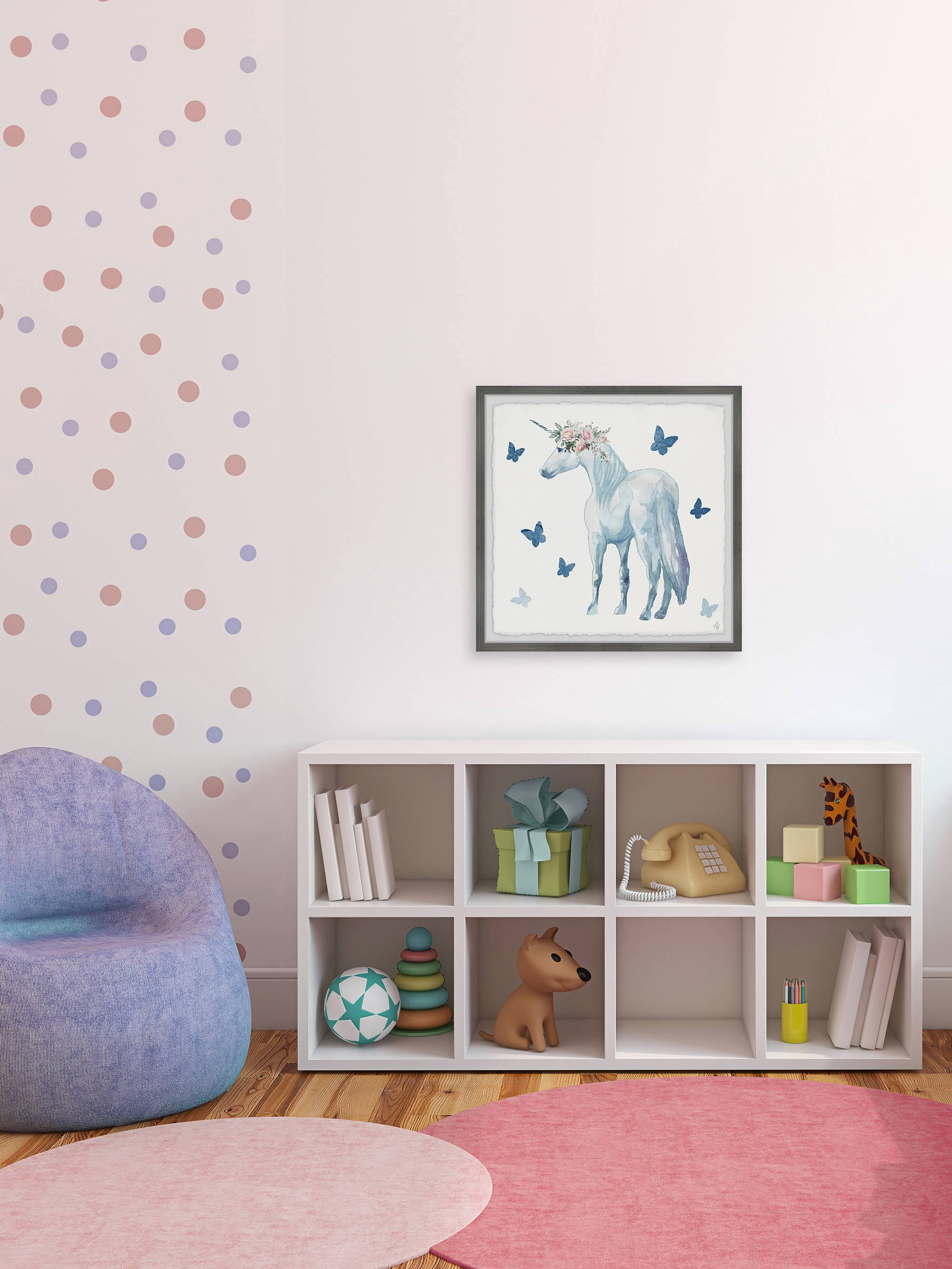 Marmont Hill Magical White Unicorn Framed Wall Art