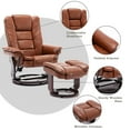 thumbnail image 6 of 32'' Wide Manual Swivel Standard Recliner with Ottoman,Faux Leather,Brown, 6 of 10