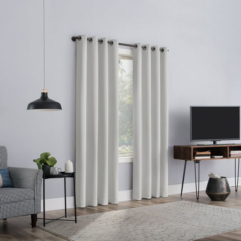 Sun Zero Channing Grid Blackout Curtain 50"W x 84"L Pearl photo 7