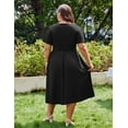 thumbnail image 4 of Zeagoo Women Plus Size Short Sleeve Dress Loose Summer Casual A-Line Flowy Midi Dresses with Pockets, 4 of 6