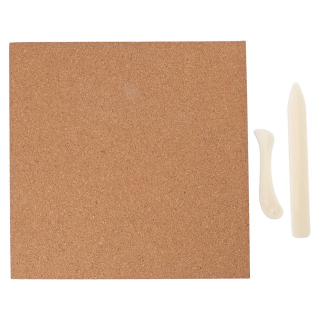 4PCS Stained Glass Work Mat Foursquare Heat Resisting Cork Board Self Adhesive Wall Board with 2 Scrapers