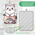 thumbnail image 6 of Yayeee Pot Holders Kitchen Heat Resistant with Pocket 7"x9.8" Cotton Oven Cooking Hot Pads, White Cute Cat, 6 of 7