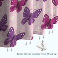 thumbnail image 6 of Butterfly and Daisy Pink Pattern Modern Waterproof Shower Curtain Set with 12 Hooks, Washable Decorative Bathroom Shower Curtain, 6 of 6