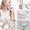 thumbnail image 5 of Perlas de imitación de degradado, cuentas redondas de piedras preciosas para hacer joyas, pulseras y tobilleras (8 mm, 500 g), 5 of 5