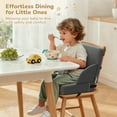 thumbnail image 3 of Toddler Booster Seat for Dining Table, Caveen Waterproof Booster Seat for Kitchen Chair , with Adjustable Straps and Non-Slip Bottom, Portable Increasing Cushion for Toddlers, Grey, 3 of 9
