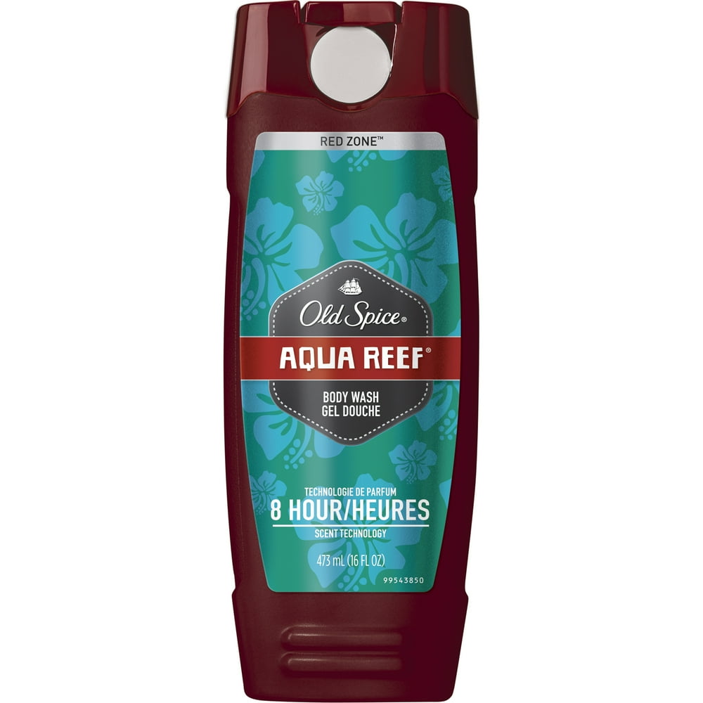 Old Spice Red Zone Aqua Reef Scent Body Wash for Men, 16 oz