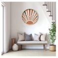 thumbnail image 5 of 24 Inches Round Wooden Wall Clock Silent Battery Operated, Home Decorative Large Wall Clock, -Century Colorful Sunshine Clock Wall Art Decor for Living Room Kitchen Bedroom Classroom, 5 of 7