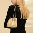 thumbnail image 3 of Women Rhinestone Evening Bag Bling Bucket Female Shoulder Clutch (Gold), 3 of 9