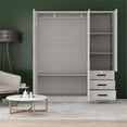 thumbnail image 4 of Pemberly Row Engineered Wood Wardrobe Armoire with Mirror in White, 4 of 9