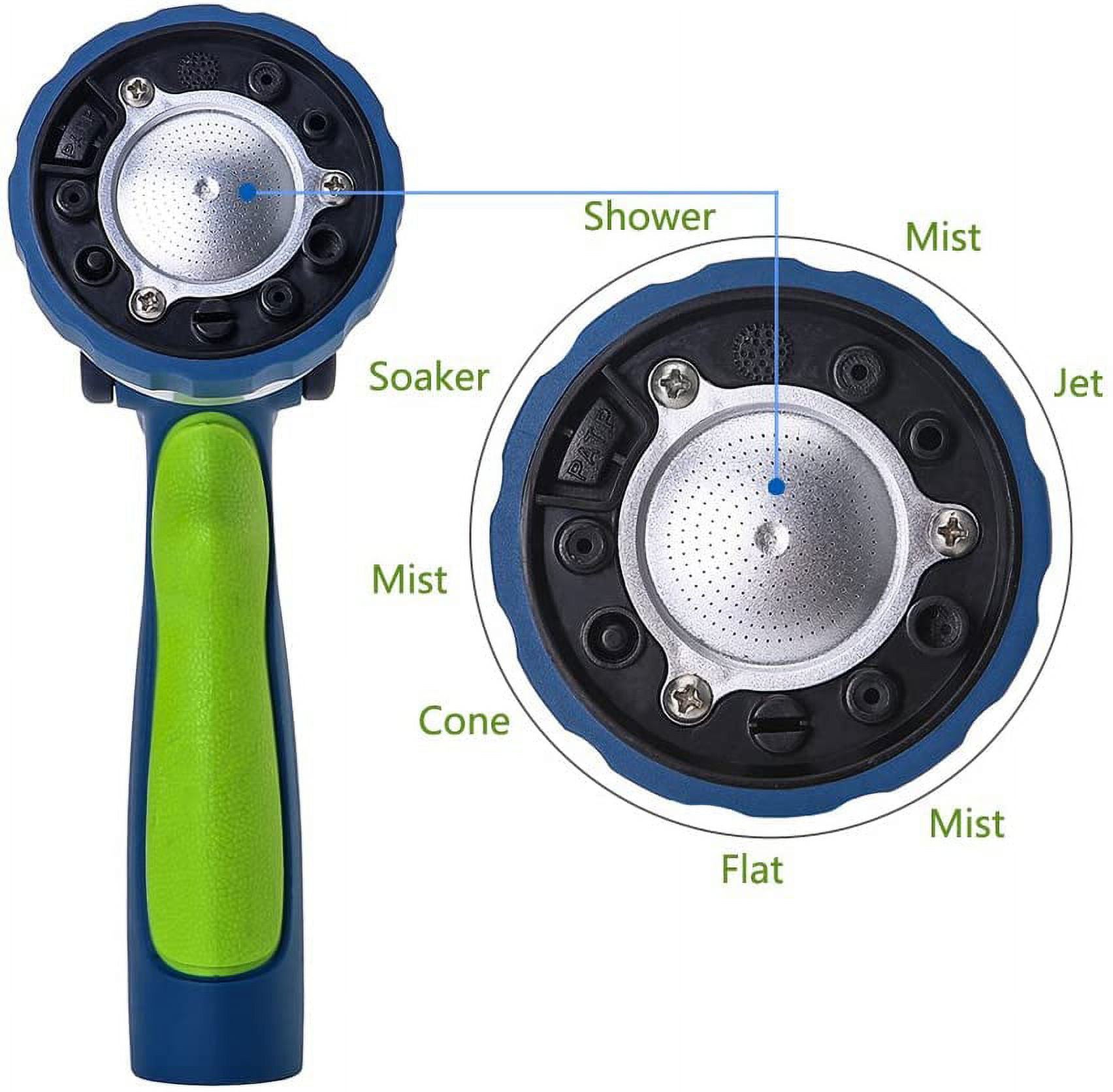 GREEN MOUNT New Patent Garden Hose Nozzle Heavy Duty Water Nozzle High Pressure Fireman Style Nozzle with Ergonomic Handle for Women and Children to Water Lawn and Garden