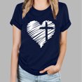 thumbnail image 1 of Pntutb Hauts pour Femmes Liquidation Mode pour Femmes Hauts à Imprimé Manches Courtes Blouse Ample Col Rond T-Shirt Hauts, 1 of 4