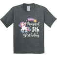 thumbnail image 3 of Inktastic Magical 5th Birthday Rainbow Unicorn with Star Youth T-Shirt, 3 of 5