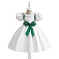 thumbnail image 2 of Penkiiy Toddler Girls St. Patrick's Day Bow Ruffles Birthday Party Gown Long Dresses 7-8 Years White, 2 of 9