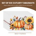 thumbnail image 3 of Fall Vintage Plants Non-Slip Placemat for Dining Table Coffee Table Deco Sunflowers Pumpkins Leaves Heat-Resistant Mats Washable Fade-Resistant Durable Placemats 6PCS 17.7x13 Inches, 3 of 5