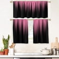 thumbnail image 3 of Pink and Black Kitchen Curtains Valance and Tiers Set 3 Piece Ombre Abstract Striped Girls Women Art Fun Small Short Home Living Room Bedroom Bathroom Window Curtains 52x18 inch + 26x36 inch*2, 3 of 6