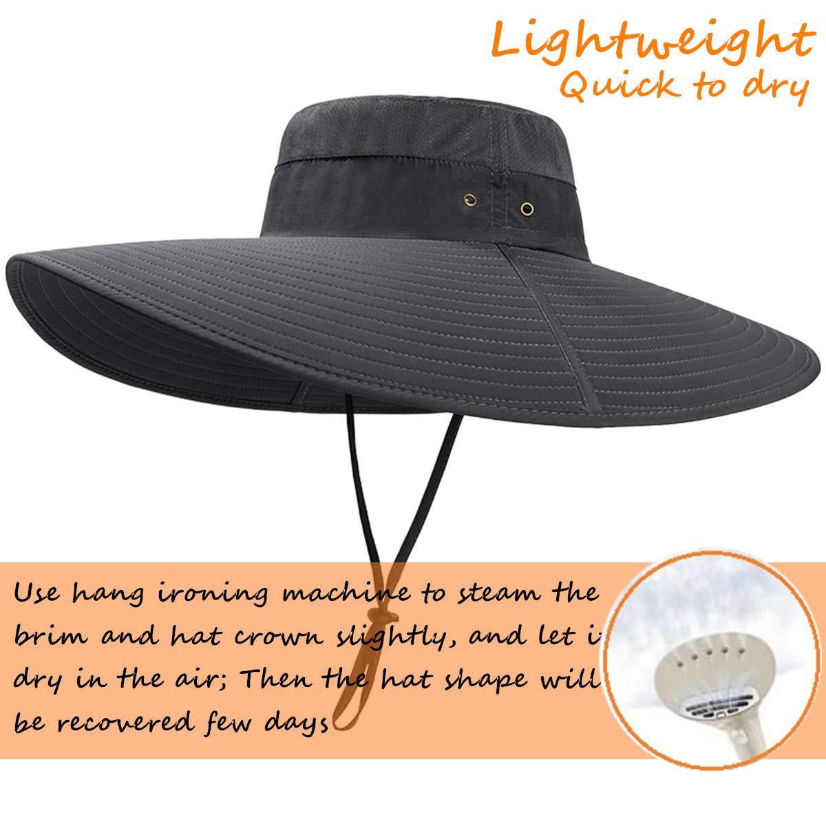 UV Protection Waterproof Breathable Bucket Hat for Fishing Gardening 2 Pieces Mens Super Wide Brim Sun Hat UPF50 Hiking