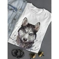 thumbnail image 3 of Beautiful Watercolor Husky T-Shirt Women -Image by Shutterstock, Female Small, 3 of 4