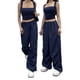 thumbnail image 1 of Txlixc Blusas cortas de verano para mujer, blusas cortas de color liso de corte bajo con tirantes anchos Txlixc  Moda, 1 of 10