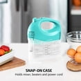 thumbnail image 6 of OVENTE 5-Speed Electric Hand Mixer with Stainless Steel Mixing Whisk, Snap-On Storage Case, Portable & Lightweight 150W Motor, Compact Handheld Mixer for Baking, Blending or Cooking, Turquoise HM151T, 6 of 13