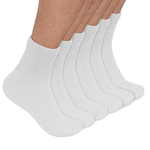 TELOLY 12 Pairs Diabetic Socks for Men and Women, Non Binding Quarter Socks Size 10-13, Cushioned Circulatory Hosiery for Neuropathy Edema, Soft Cotton Ankle Socks