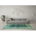 thumbnail image 3 of Ahgly Company Indoor Square Oriental Light Blue Industrial Area Rugs, 6' Square, 3 of 4
