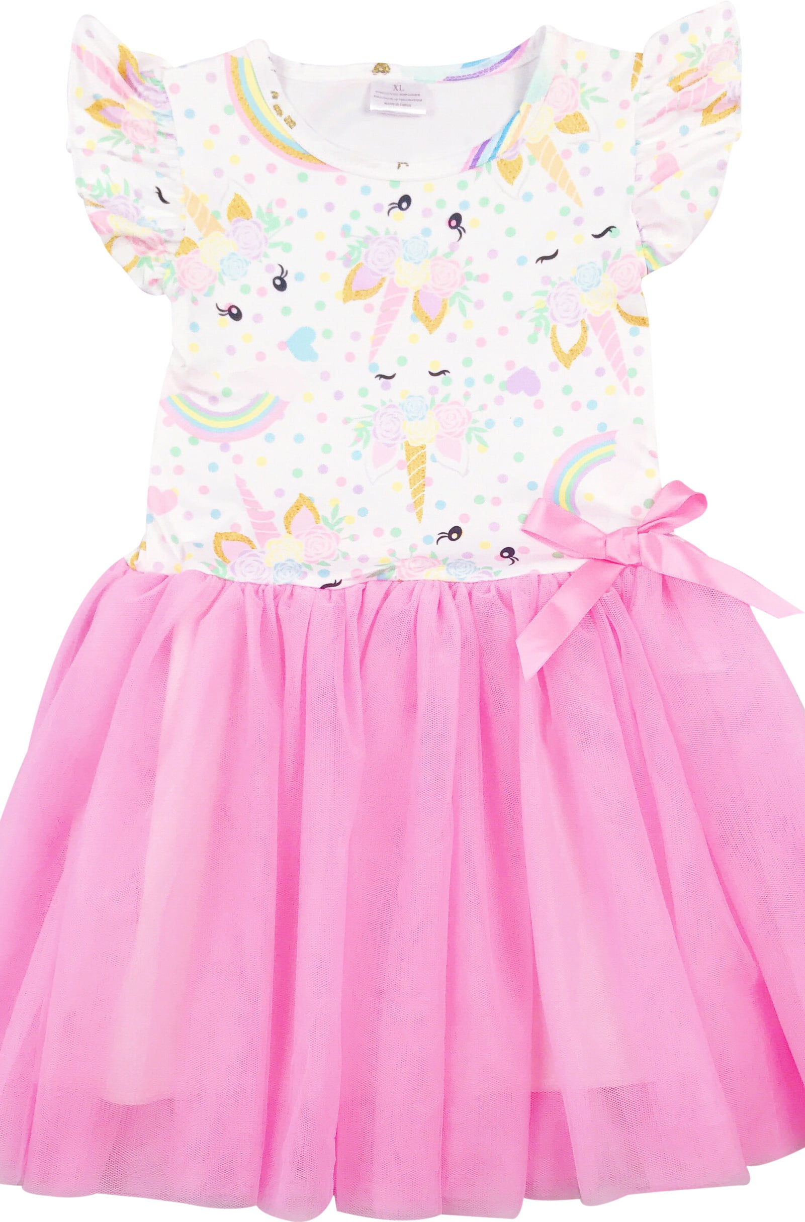 Blunight Collection - Big Girl Dress Kids Cap Sleeve Unicorn Mesh ...