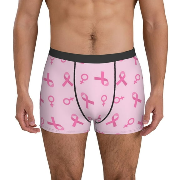 Mens Underwear Boxer Briefs - Breast Cancer Awareness 1 Comfort Breathable men's boxer briefs with Flex Waistband