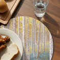 thumbnail image 3 of Yellow Blue Oil Painting Round 13 Inch Placemats Set of 8, Contemporary Abstract Art HeatResistant Non Slip Place Mats for Dining Table, Wipeable Braided Kitchen Table Mats for Housewarming, 3 of 9