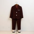 thumbnail image 6 of CUZIBR Christmas Outfit For Kids Boys Formal Suits Four Piece Shirt Tuxedo Gentlemen Solid Color Jacket Vest Trousers Bowtie Wedding Party Activist Dress Wear Jogging Sets,Wine,5-6 Years, 6 of 9