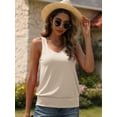 thumbnail image 4 of Women V Neck Tank Tops Summer Ribbed Sleeveless Casual Tops Loose Fit Banded Bottom Shirts, 4 of 7