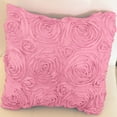 thumbnail image 3 of Satin Rosette Decorative Throw Pillow/Sham Cushion Cover Pink, 3 of 3