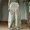 White, variant on Women's Bubble Texture Linen-Like Ethnic Print Casual Pants – Retro Floral Wide Leg Trousers for Summer, White, S