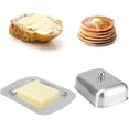 thumbnail image 5 of Plato para Mantequilla de Acero Inoxidable con Diseño de Tapa con Mango, Caja de Pan de Queso para Postre, Perfecto para Mantequilla, 5 of 5