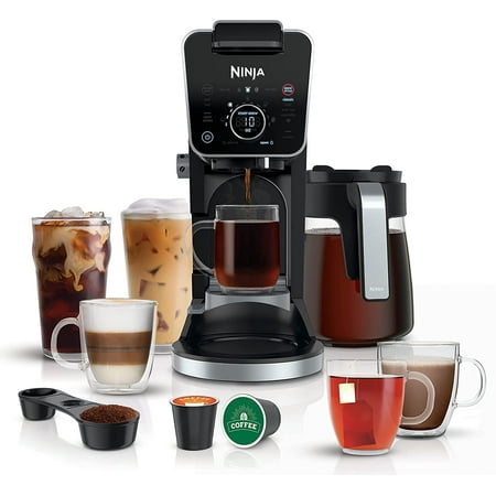 Ninja CFP301 DualBrew Pro Specialty 12-Cup Drip Maker with Glass Carafe, Single-Serve for Coffee Pods or Grounds, with 4 Brew Styles, Frother & Separate Hot Water System, Black (1 COUNT)