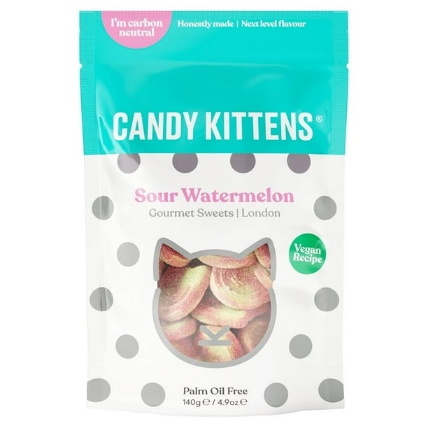Candy Kittens Sour Watermelon Gourmet Sweets Bag 140g (Pack of 6
