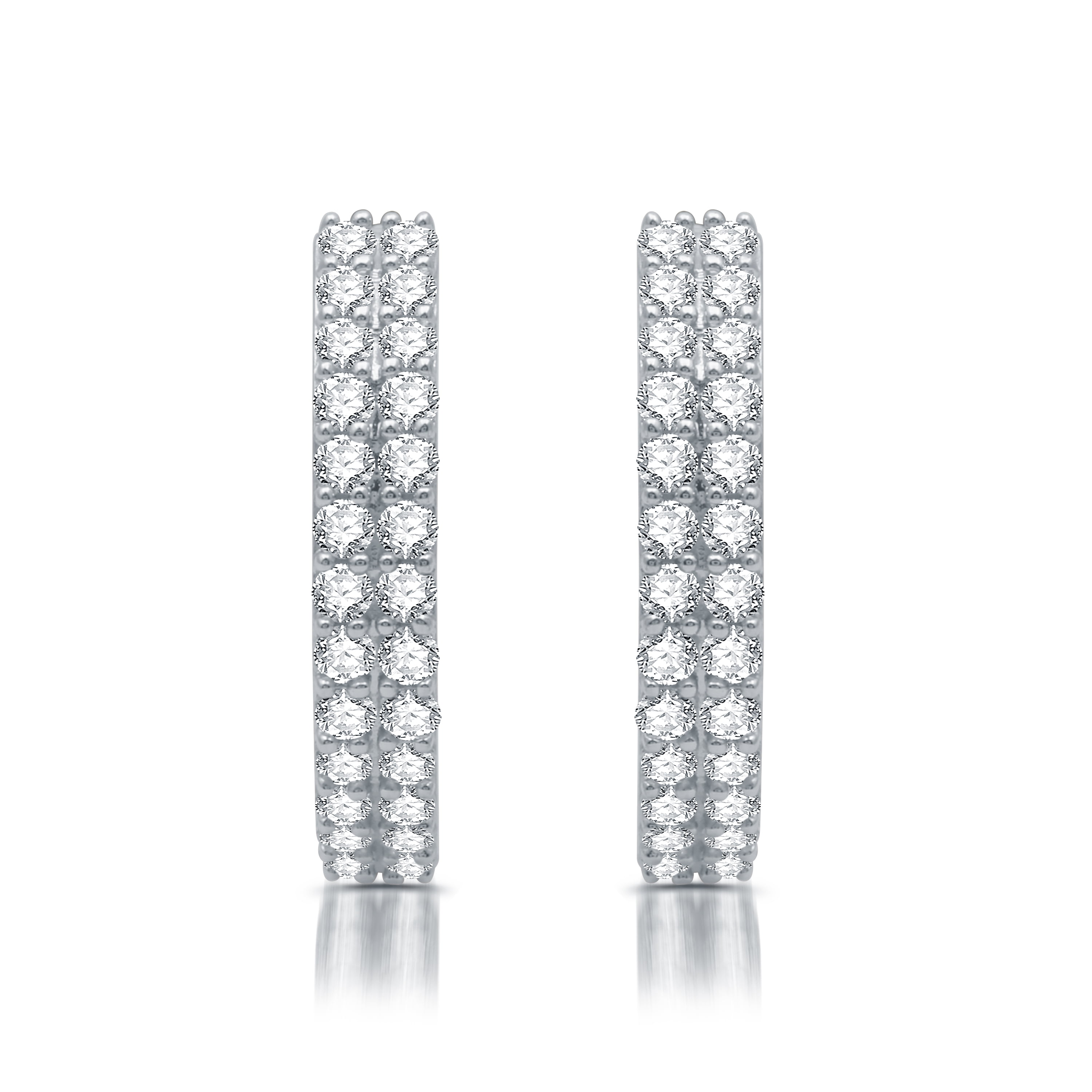 North by Jewel - 1 CTTW Lab Grown Diamond Hoop Earring in 10K White ...