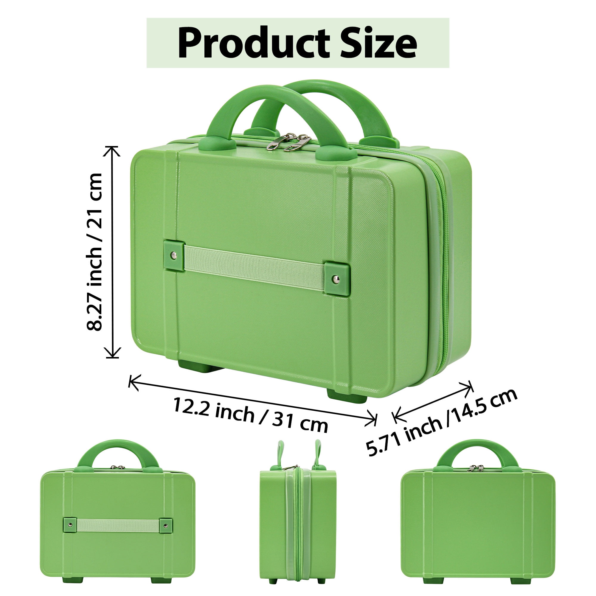 AzulHome 14" Green Carry-On Luggage - Lightweight & Durable ABS Hardshell, Compact Suitcase for Easy Travel