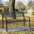thumbnail image 2 of Durable Park Bench Metal Bench 50 Garden Bench Chair Outdoor Benches Clearance Patio, 2 of 8