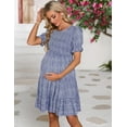thumbnail image 4 of Yesfashion Wholesale Women's Maternity Dress Ruffle Round Neck Short Sleeve Pregnancy Clothes Summer, 4 of 8