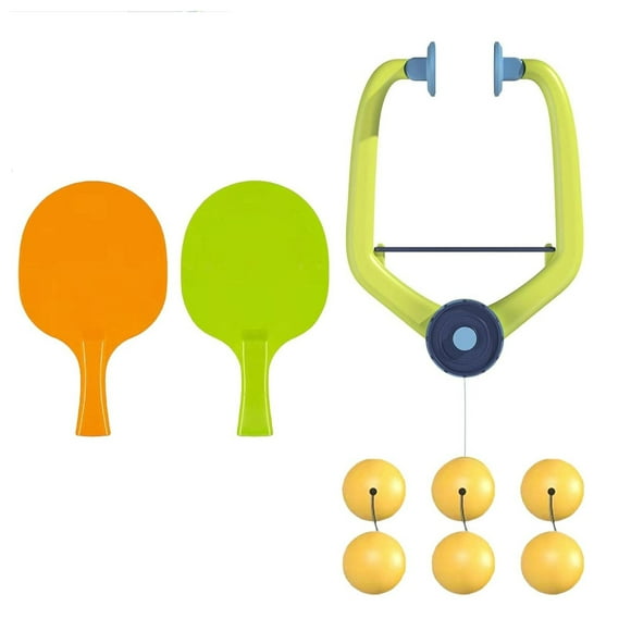 Jeu de Porte Ajustable Entraîneur de Ping-Pong Kit de Démarrage pour Cadre de Porte Entraîneur de Tennis de Table Portable avec Raquette et Balles, pour Chambre d'Enfant/bureau (Activité Familiale)