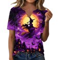 thumbnail image 2 of Stamzod Blouses for Women Short-Sleeve Halloween Shirt Dressy Casual Tunic Tops Loose Fit V Neck Graphic Tees, 2 of 9