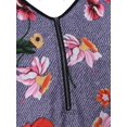 thumbnail image 3 of Más el tamaño de media cremallera de la impresión floral de la blusa Rosegal Blusas Tallas Grandes, 3 of 5