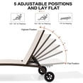 thumbnail image 6 of Crestlive Products Set of 2 Adjustable Aluminum Chaise Lounge Chairs & Wheels, Beige, 6 of 8