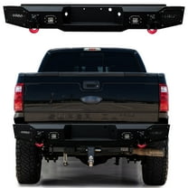 Vijay Compatible with 1999-2016 Ford F250/F350/F450 Rear Bumper Textured Black Steel with Light and D-rings