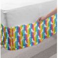 thumbnail image 2 of Unicorn Bed Skirt, Magic Ideas Theme Colorful Stripes Composition with Horses of Imaginary World Print, Elastic Bedskirt Dust Ruffle Wrap Around for Bedding Decor, 4 Sizes, Multicolor, by Ambesonne, 2 of 2