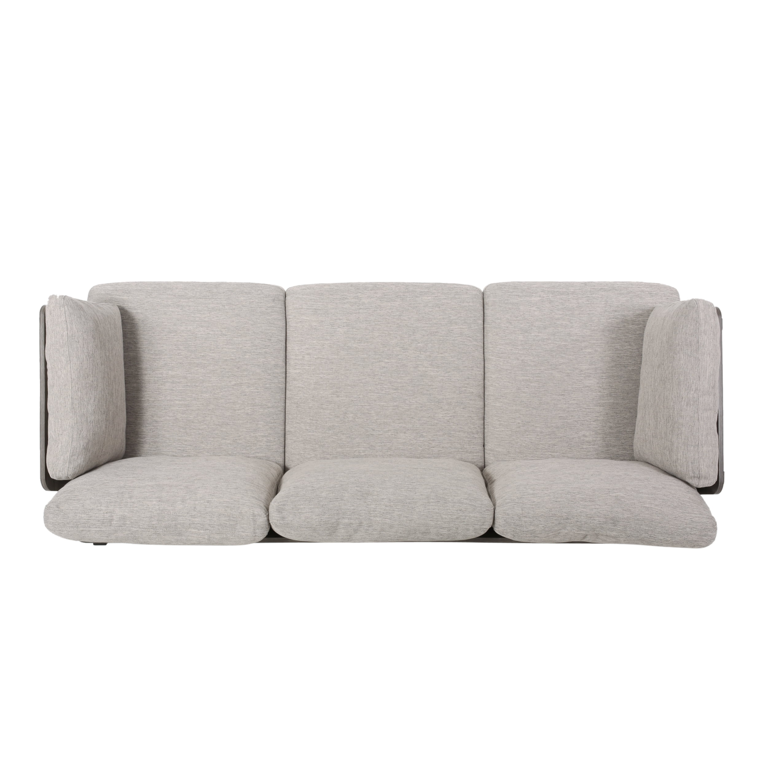 Noble House Zachariah 3 Seater Wood Frame Sofa, Light Grey